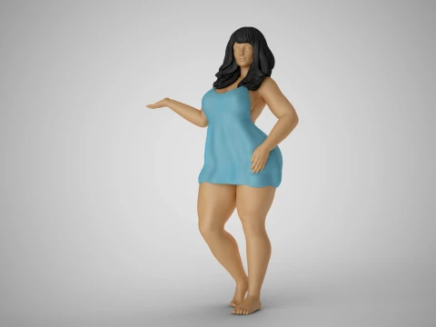 Woman Presenting Something 3D Print Model
