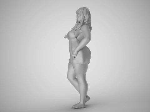 Woman Presenting Something 3D Print Model
