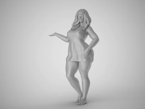 Woman Presenting Something 3D Print Model