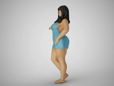 Woman Presenting Something 3D Print Model