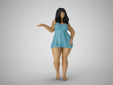 Woman Presenting Something 3D Print Model