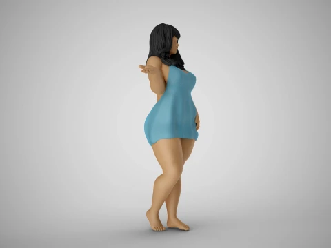 Woman Presenting Something 3D Print Model