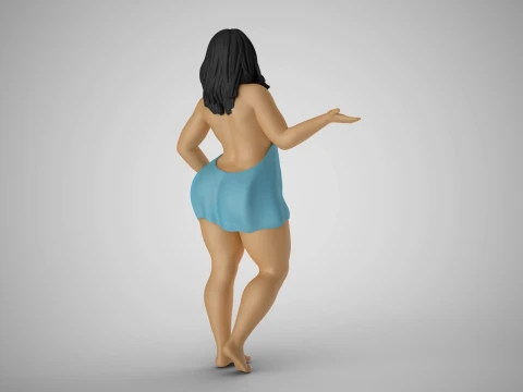 Woman Presenting Something 3D Print Model