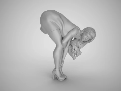 Girl Bend Over and Touch Legs 3D Print Model