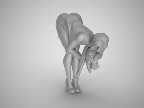Girl Bend Over and Touch Legs 3D Print Model