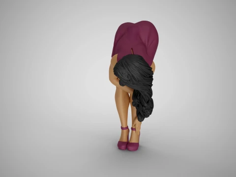 Girl Bend Over and Touch Legs 3D Print Model
