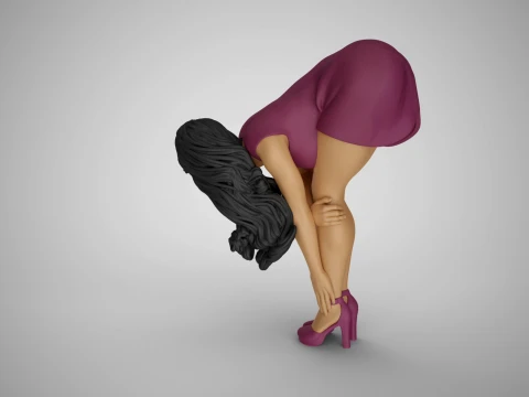 Girl Bend Over and Touch Legs 3D Print Model