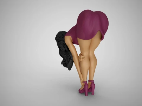 Girl Bend Over and Touch Legs 3D Print Model