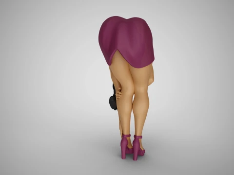 Girl Bend Over and Touch Legs 3D Print Model