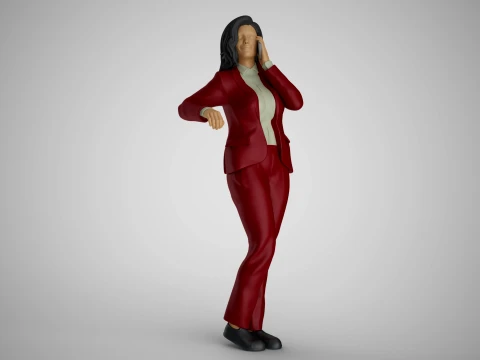 Girl Leaning on Phone 3D Print Model