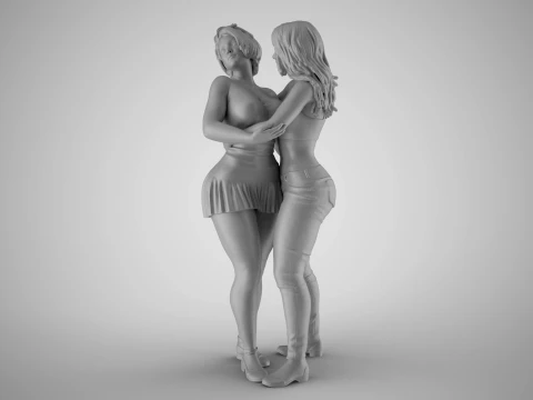 Girls Reconciling 3D Print Model