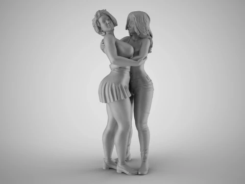 Girls Reconciling 3D Print Model
