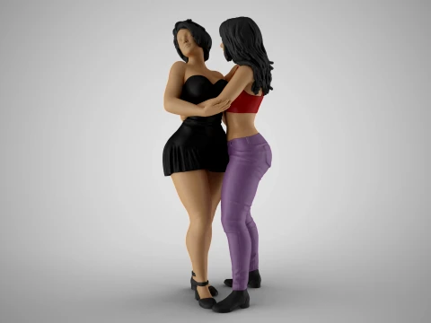 Girls Reconciling 3D Print Model