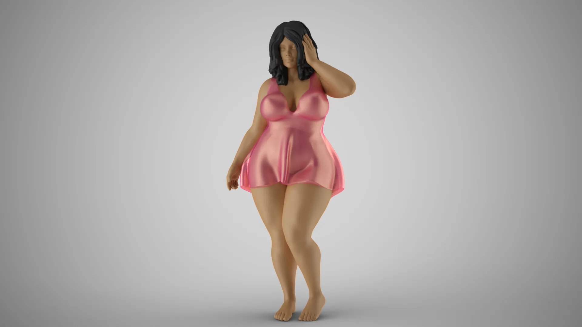 Heavy Duty Girl 3D Print Model .c4d .max .obj .3ds .fbx .stl .blend 