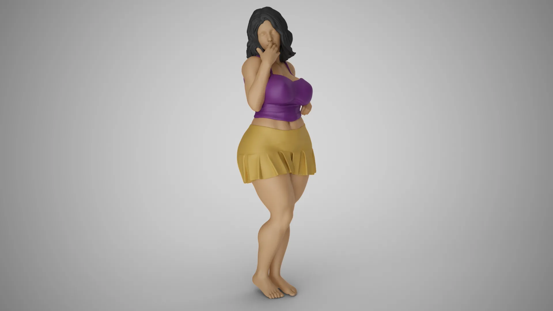 Standing Gossip 3D Print Model .c4d .max .obj .3ds .fbx .stl .blend 