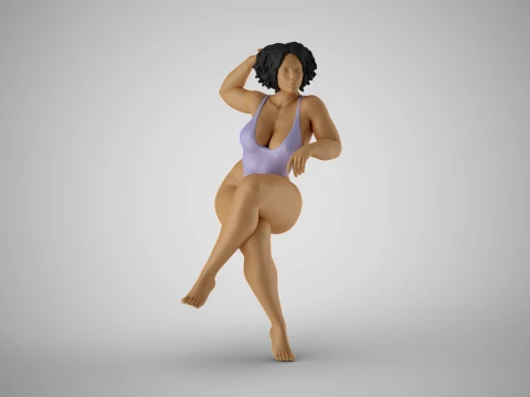Girl Sitting in Club 3D Print Model