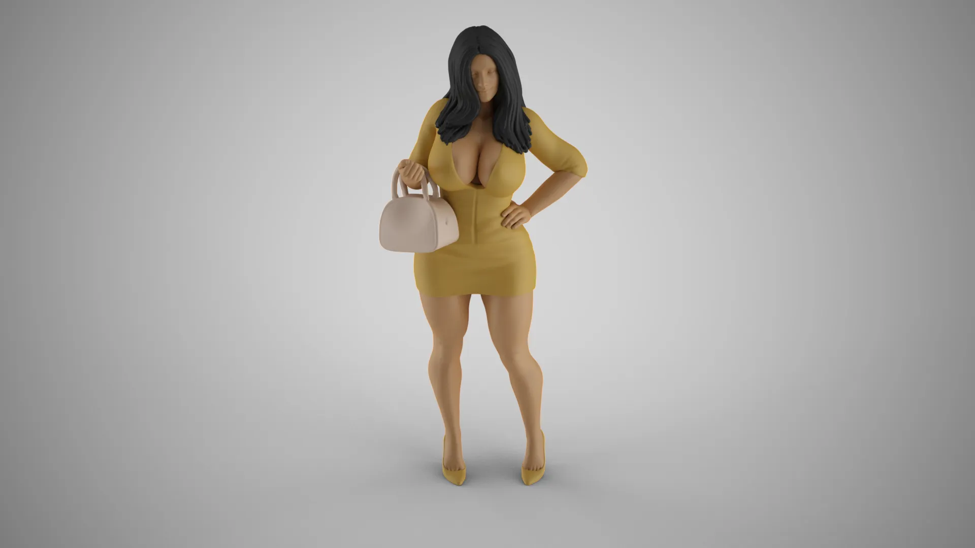 Girl After Work Getaway 3D Print Model .c4d .max .obj .3ds .fbx .stl .blend