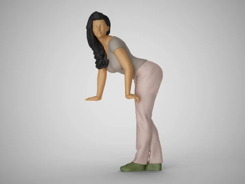 Woman Pushing Table 3D Print Model