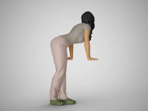 Woman Pushing Table 3D Print Model