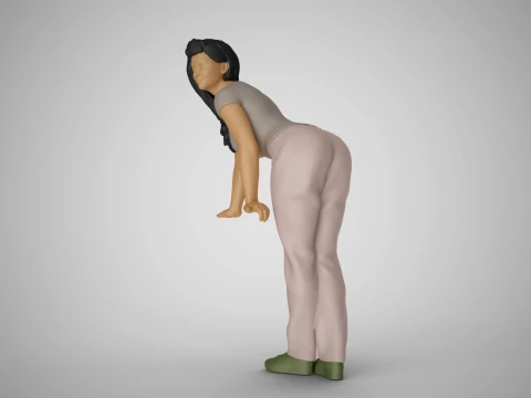 Woman Pushing Table 3D Print Model