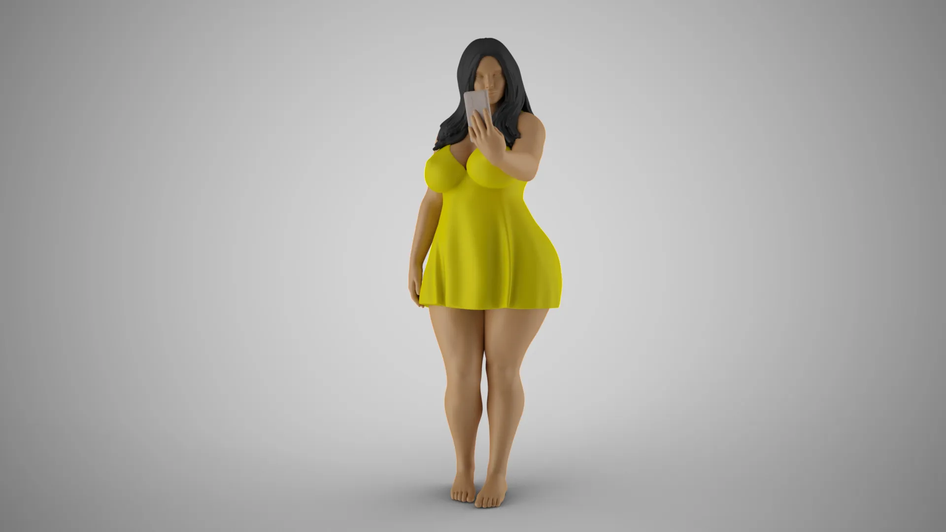 Girl Mirror Personality 3D Print Model .c4d .max .obj .3ds .fbx .stl .blend 