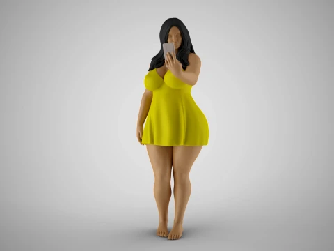 Girl Mirror Personality 3D Print Model