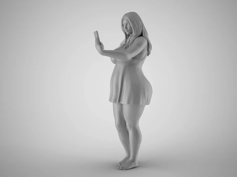 Girl Mirror Personality 3D Print Model