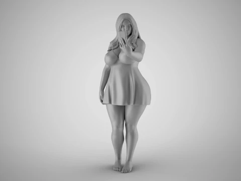 Girl Mirror Personality 3D Print Model