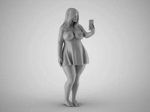 Girl Mirror Personality 3D Print Model