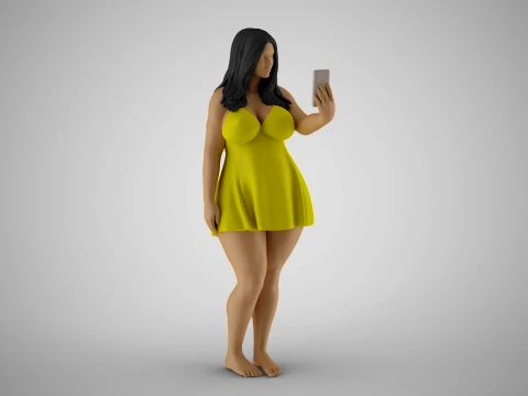 Girl Mirror Personality 3D Print Model