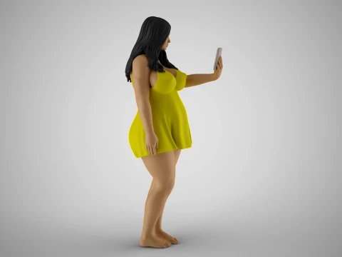 Girl Mirror Personality 3D Print Model