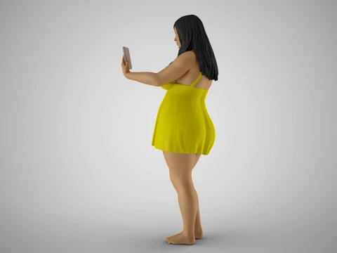Girl Mirror Personality 3D Print Model
