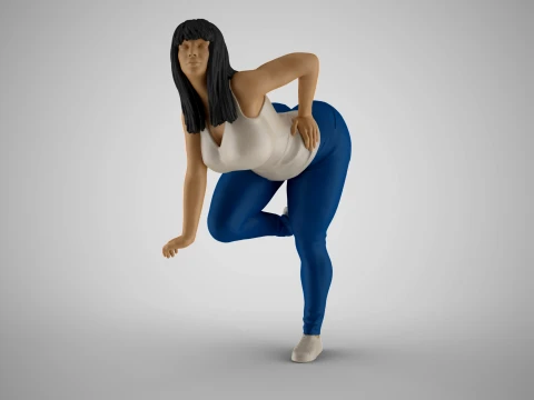 Garota em cima do muro Modelo de Impressão 3D