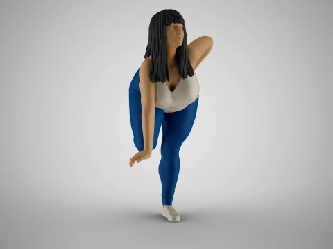 Girl on Fence 3D Print Model