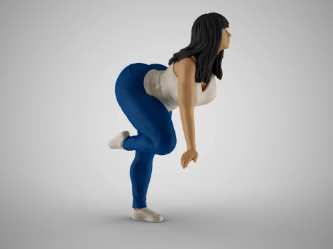 Girl on Fence 3D Print Model