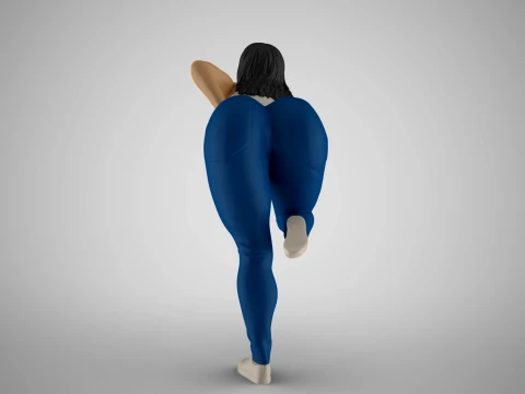Girl on Fence 3D Print Model