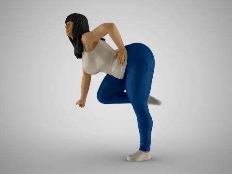 Girl on Fence 3D Print Model