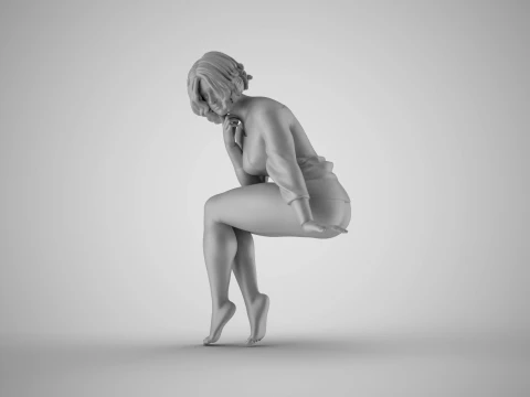 Girl Plunge into Memories 3D Print Model