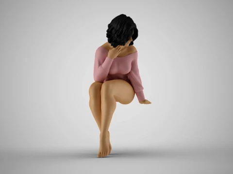 Girl Plunge into Memories 3D Print Model
