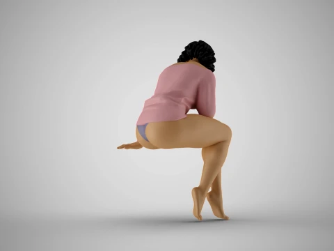 Girl Plunge into Memories 3D Print Model