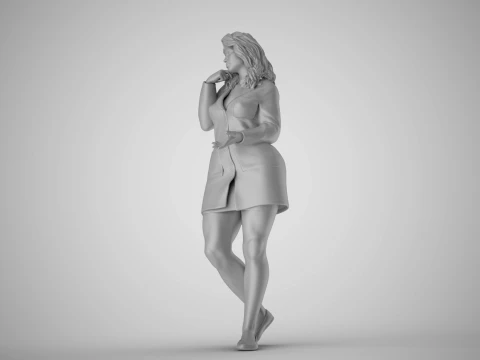 Girl Research Assistant 3D Print Model