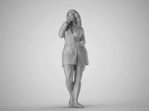 Girl Research Assistant 3D Print Model