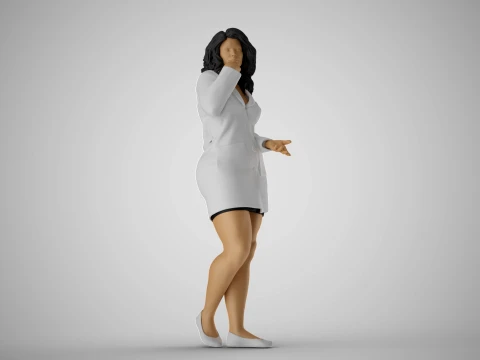 Girl Research Assistant 3D Print Model