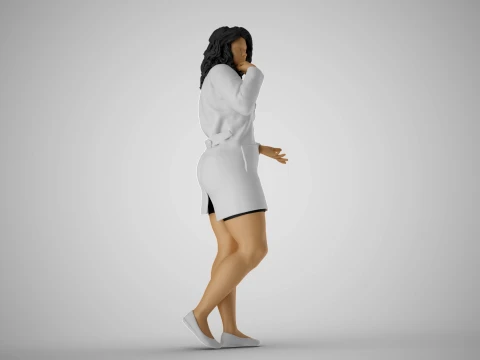 Girl Research Assistant 3D Print Model
