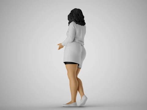 Girl Research Assistant 3D Print Model
