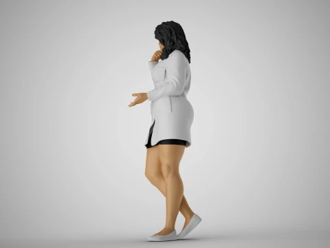 Girl Research Assistant 3D Print Model