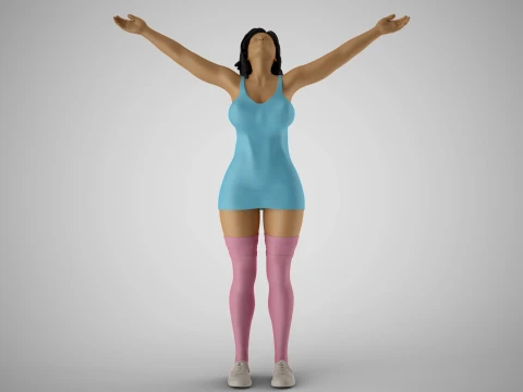 M&auml;dchen gibt sich dem Regen hin 3D Druckmodell