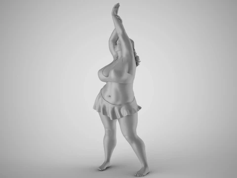 Heavy Woman Artistic 3D Print Model