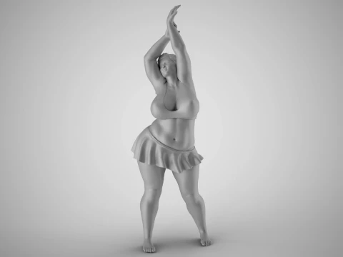 Heavy Woman Artistic 3D Print Model