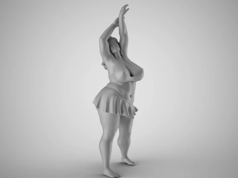 Heavy Woman Artistic 3D Print Model